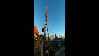 Дизель молот. Забивка железобетонных мини свай