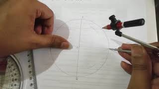 How to draw a Regular Pentagon inscribed in a circle ||  पेंटागन कैसे बनाये