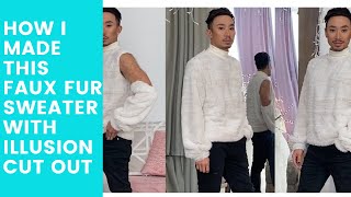 I Made a Faux Fur Sweater with Nude Illusion Cut Out