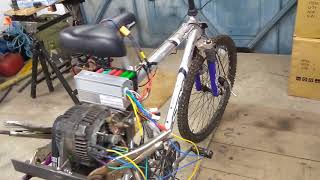 Part 1 DIY E-Bike using car alternator, laptop batteries and cheap Chinese controller.