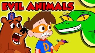 Best of Evil Animals at Cool School! - Compilation | The Jungle Book, Big Bad Wolf & More!