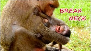 BREAK NECK BREAK MY HEART !! Poor Daniela lost warm | Baby cry loudly hurt Mom mistrreat stop milk