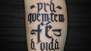 ANJOS (PRA QUEM TEM FÉ) | O RAPPA - Lettering - Tatua e Fala | Tattoo Time Lapse #122