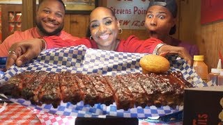 Famous Dave's Ribs, Burnt Ends, Wilber Beans, Mac & Cheese and Muffins