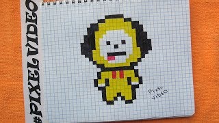Мои рисунки Чимин (Chimmy) из BT21 по клеточкам / Рисунки по клеточкам #pixelvideo