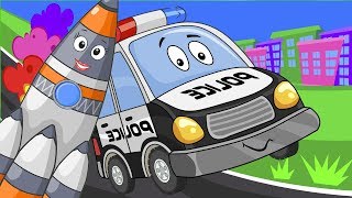 Мультики про Полицейскую Пожарную машины Скорую помощь и Ракету Веселые Песни Для Малышей. 4 серии