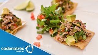 Receta de tostadas de salpicón de res. Receta de tostadas / Recetas fáciles y rápidas