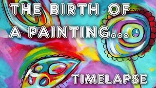 Studio Time 14 - "Truly, Madly, Deeply'' mixed media painting timelapse