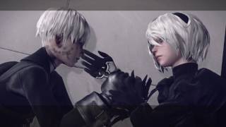 Nier: Automata Route C - Tower Lower Section: 9S Attaches 2B's Arm To Him "I Can't Stop" Cutscene