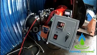 Тест горелки на отработанном масле Олимпия