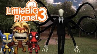 Little Big Planet 3 (PS4) Multiplayer Gameplay: SLENDER PLZ!