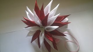 МК цветок из атласной ленты (техника канзаши)