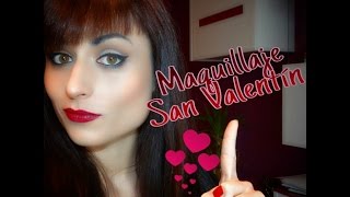Maquillaje San Valentín ( ojos delineados y labios rojos vino )