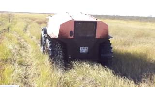 Гусеничный Болотоход Вулкан , поездка с Шерпом на Васюганье .