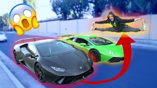 JUMPING TWO SPEEDING LAMBORGHINIS BACK TO BACK! **don’t attempt**