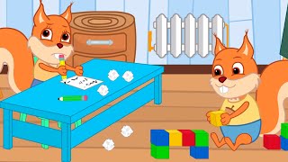 Famille d'Écureuil - Mathématiques Avec Des Cubes Arc-en-ciel Animé 2022 en Français