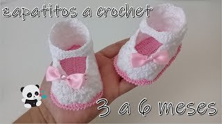 zapatos para bebe a crochet  -modelo Isa- 3 a 6 meses-10cm