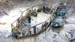 Подъем останков боевых кораблей Пинской флотилии. Монитор "Винница" и бронекатер БК №205. ВМФ