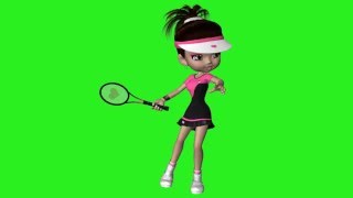 Футаж Кукла 3D на зеленом фоне