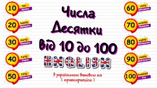 Числа десятки від 10 до 100 англійською мовою. Вчимо англійські числа десятки від 10 до 100