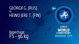 Repechage FS - 96 kg: T. HEINO JERE (FIN) df. G. GEORGII (RUS), 9-4