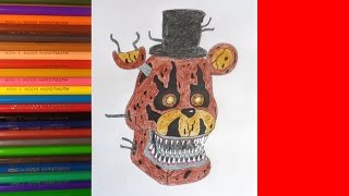 How to draw Nightmare  Freddy, FNAF, Как нарисовать Кошмарного Фредди