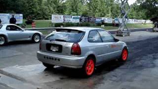 Ugly Car Racing's Honda Civic burnout - ESPN2's PIPES TV