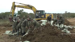 Работа мотострелковых подразделений ВВО по устранению последствий паводка в ЕАО