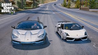 GTA 5 REAL LIFE CHILD MOD#47-LAMBORGHINI GALLARDO VS LAMBORGHINI CENTENARIO