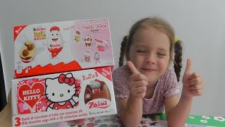 Хеллоу Китти Киндер сюрпризы для девочек Hello Kitty surprise eggs Kinder Joy for girls