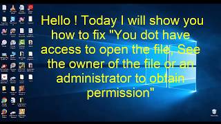 How fix " You don't have permission to open the file"