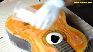 Renew Guitar with epoxy resin  แปลงกีต้าเก่าให้เก่าแบบมีสไตล์