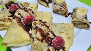 كريب بصوص الشكلاطة في 5 دقائق سهل التحضير و لديد جداا