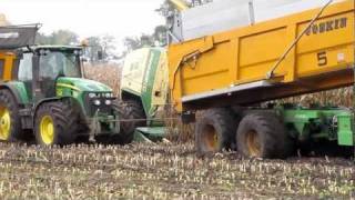 Maize 2011 - Krone Big X 650 and Tractors in Trouble.