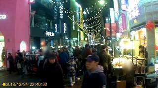 2018년 크리스마스 이브 명동 거리 풍경