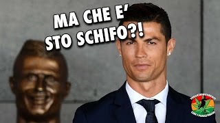 LA STATUA BRUTTA DI RONALDO E LA SUA REAZIONE #DOPPIAGGICOATTI