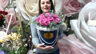 25 роз в шляпной коробке