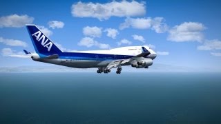 フライトシミュレーターX (FSX) B747で関西国際空港に着陸してみた
