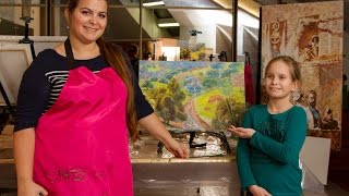 Учимся рисовать маслом летний пейзаж. Мастер-класс по живописи в студии "Буду рисовать"