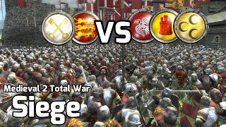 Medieval 2 Total War Online Battle #193 (2v3 Siege) -  The Highest Cluster of all Clusters