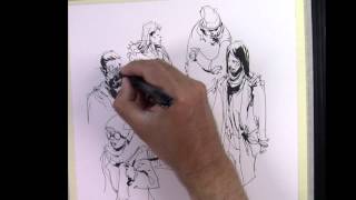 Urban Sketching Demo : People in the Metro