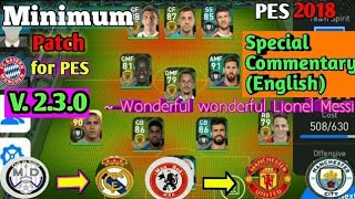 PES 2018 Mobile Version  2.3.0 Minimumpatch Version 4.0
