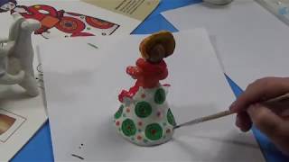 Роспись дымковской игрушки || Барышня