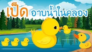 เพลงเป็ด อาบน้ำในคลอง เพลงเด็กอนุบาล การ์ตูนเพลงเด็ก สื่อการเรียนรู้สำหรับเด็กๆ