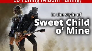 'Sweet Child o Mine' - Eb tuning - GUNS n ROSES style E minor GUITAR BACKING TRACK
