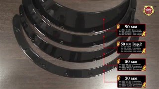 Сравнительное видео фендера универсальные с выносом 30, 50, 90, 120 мм (russ-artel.ru)
