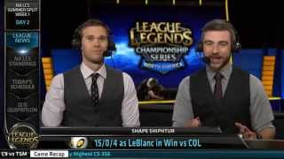 Recap of S4 NA LCS Summer split 2014 Week 1 Day 1 and Welcome to Day 2!