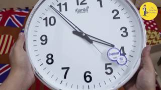 Ajanta Analog 32 cm X 32 cm Wall Clock  White, With Glass ( Silent no tick tick)