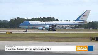 President Trump arrives in Columbia, South Carolina
