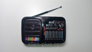 Радиоприемник GOLON RX-917 с фонарями, FM/MW/SW, USB/microSD, mp3, аккумулятор Li-Ion BL-5C